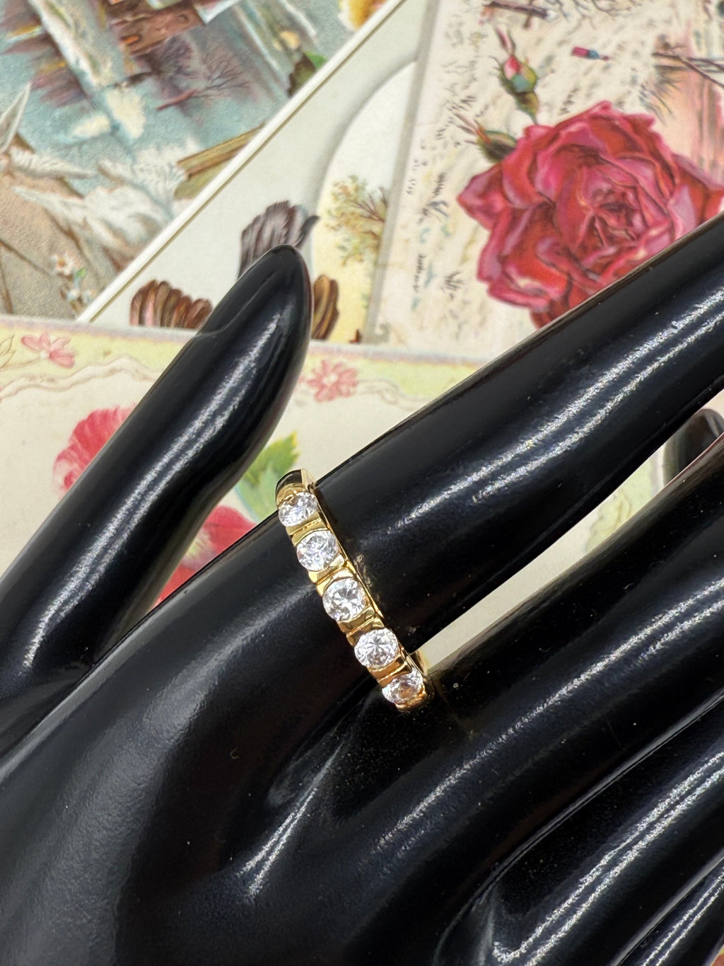 Vintage Gold Tone Cocktail Ring Size 9