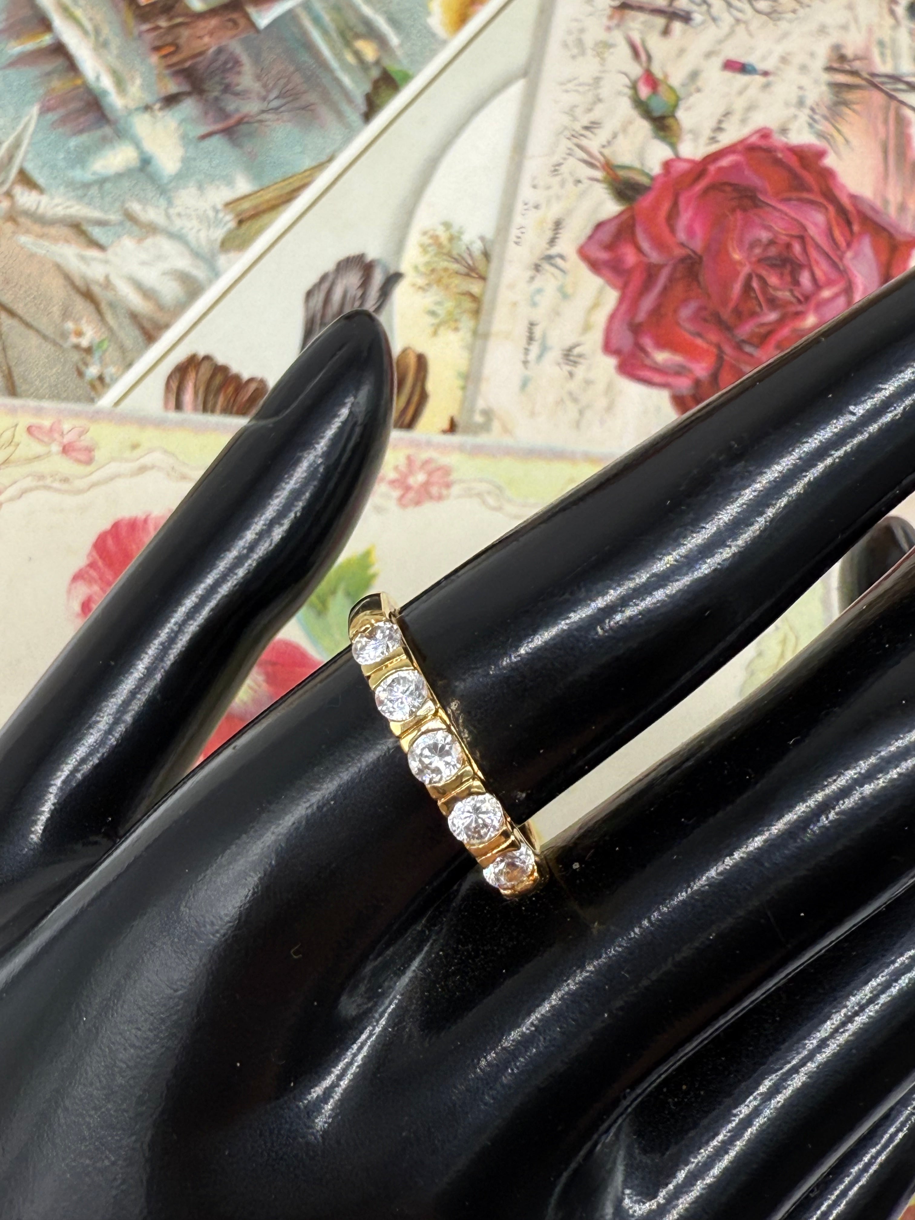 Vintage Gold Tone Cocktail Ring Size 9