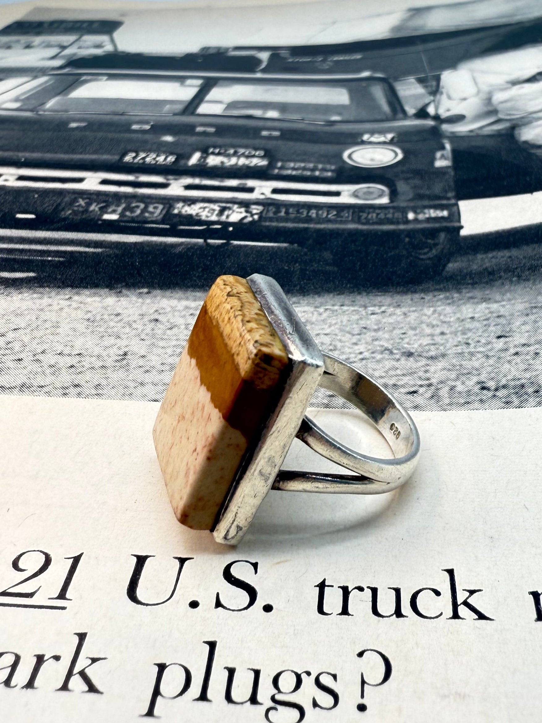 Sterling Silver Jasper Ring Size 7