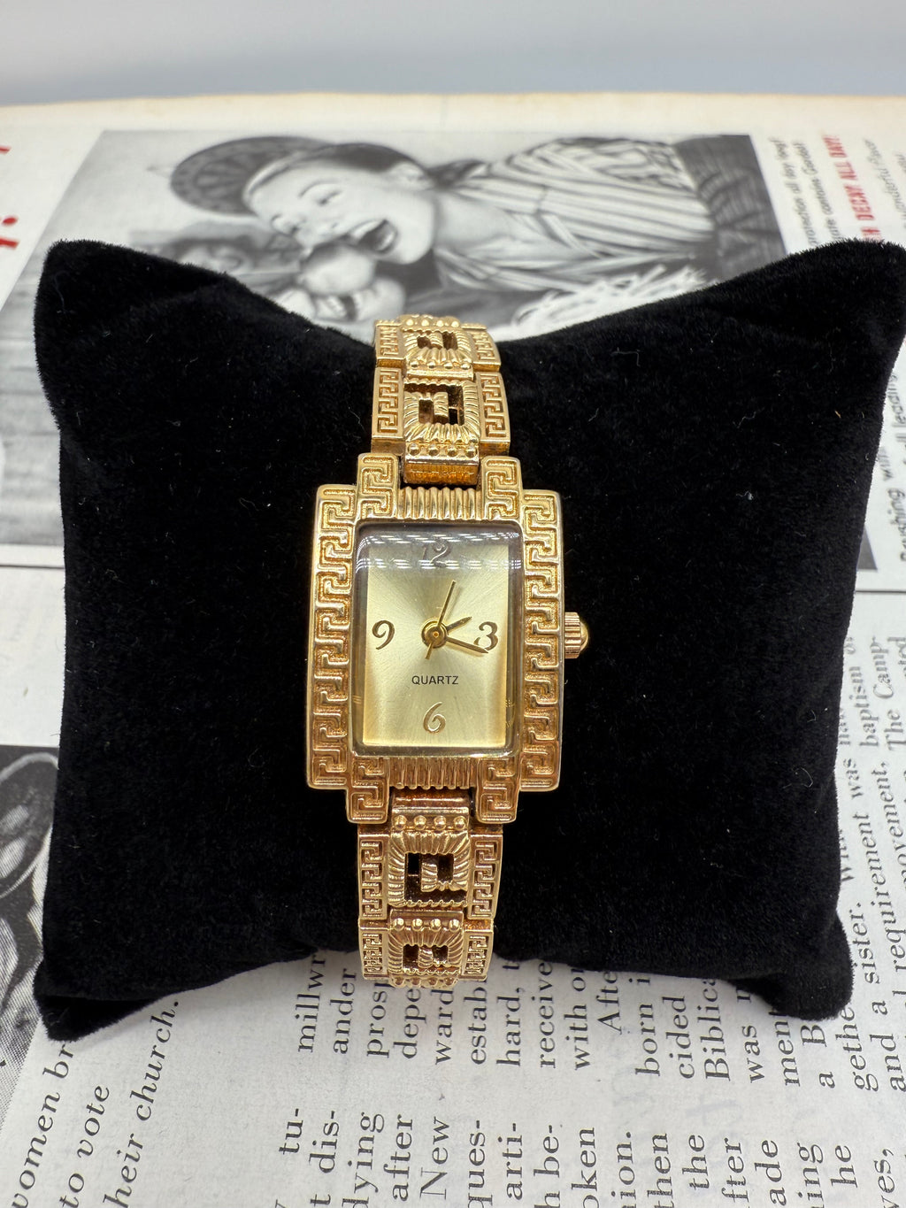 Vintage Egyptian Style Gold-tone Quartz Ladies Watch