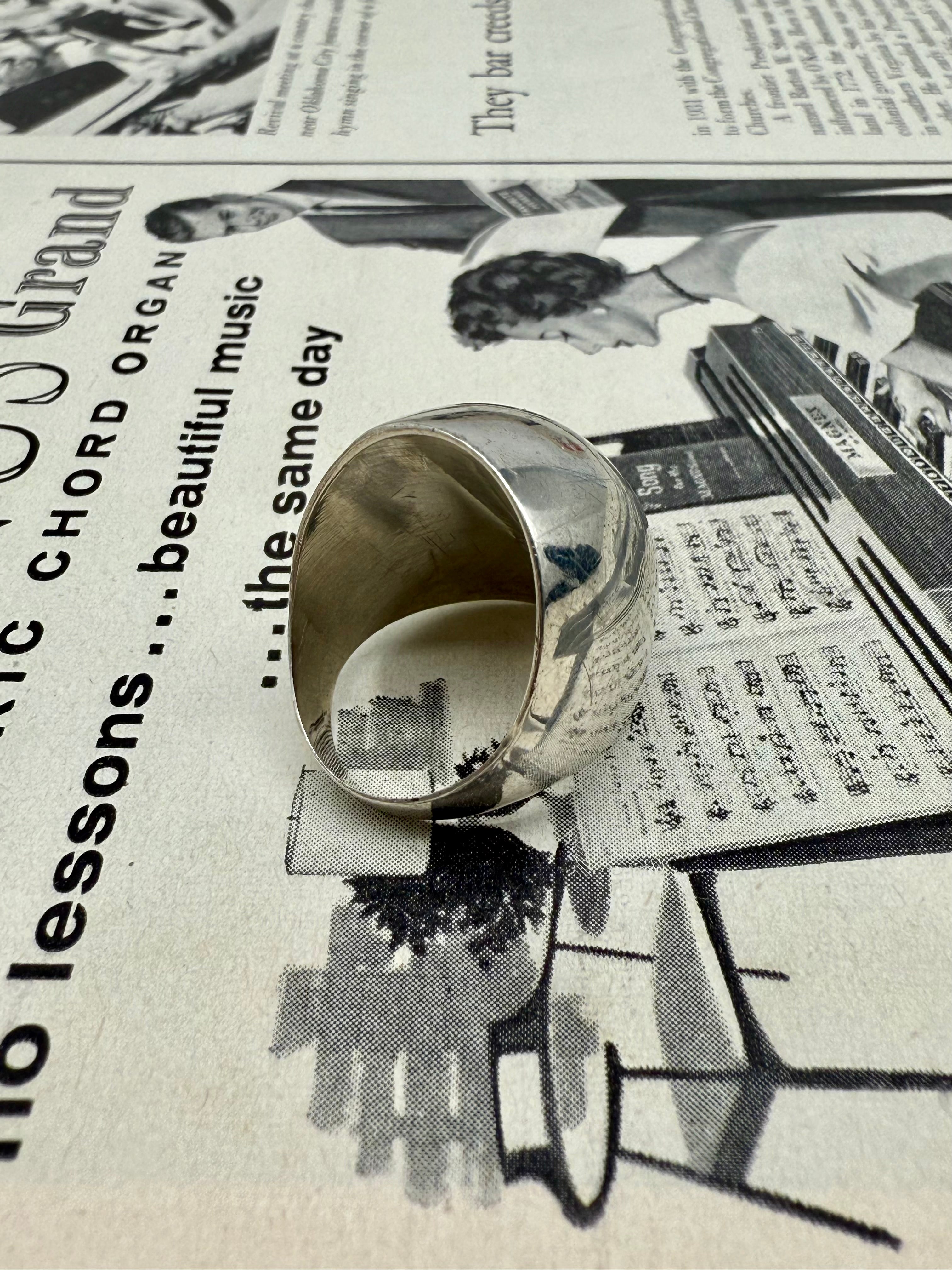 Chunky Oval Sterling Silver Ring Size 7.25