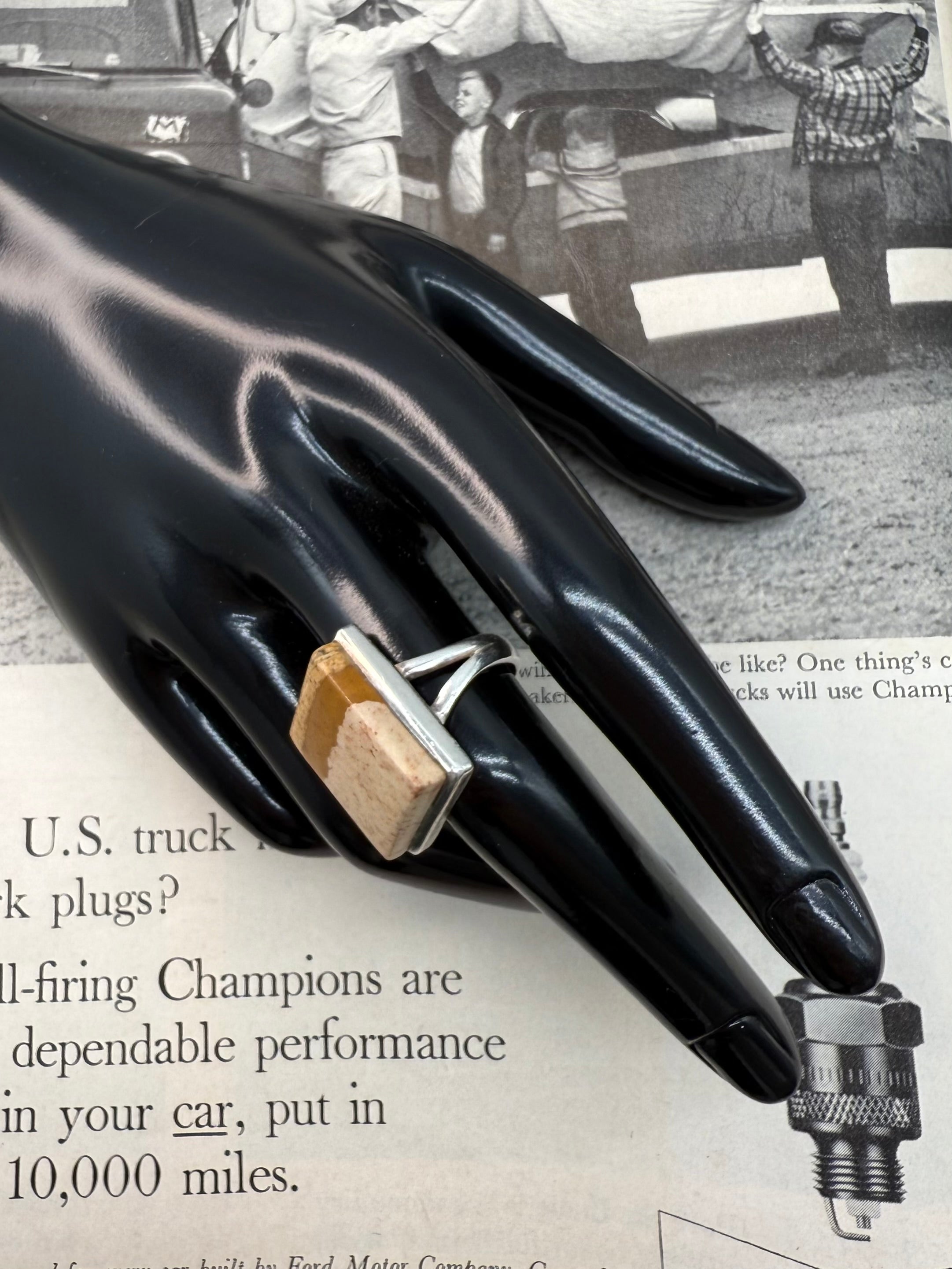 Sterling Silver Jasper Ring Size 7