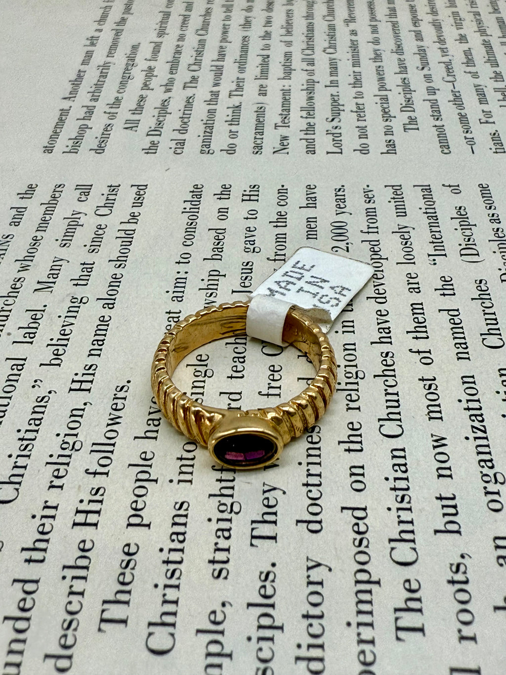 Vintage 10K EG Purple Stone Cocktail Ring Size 6