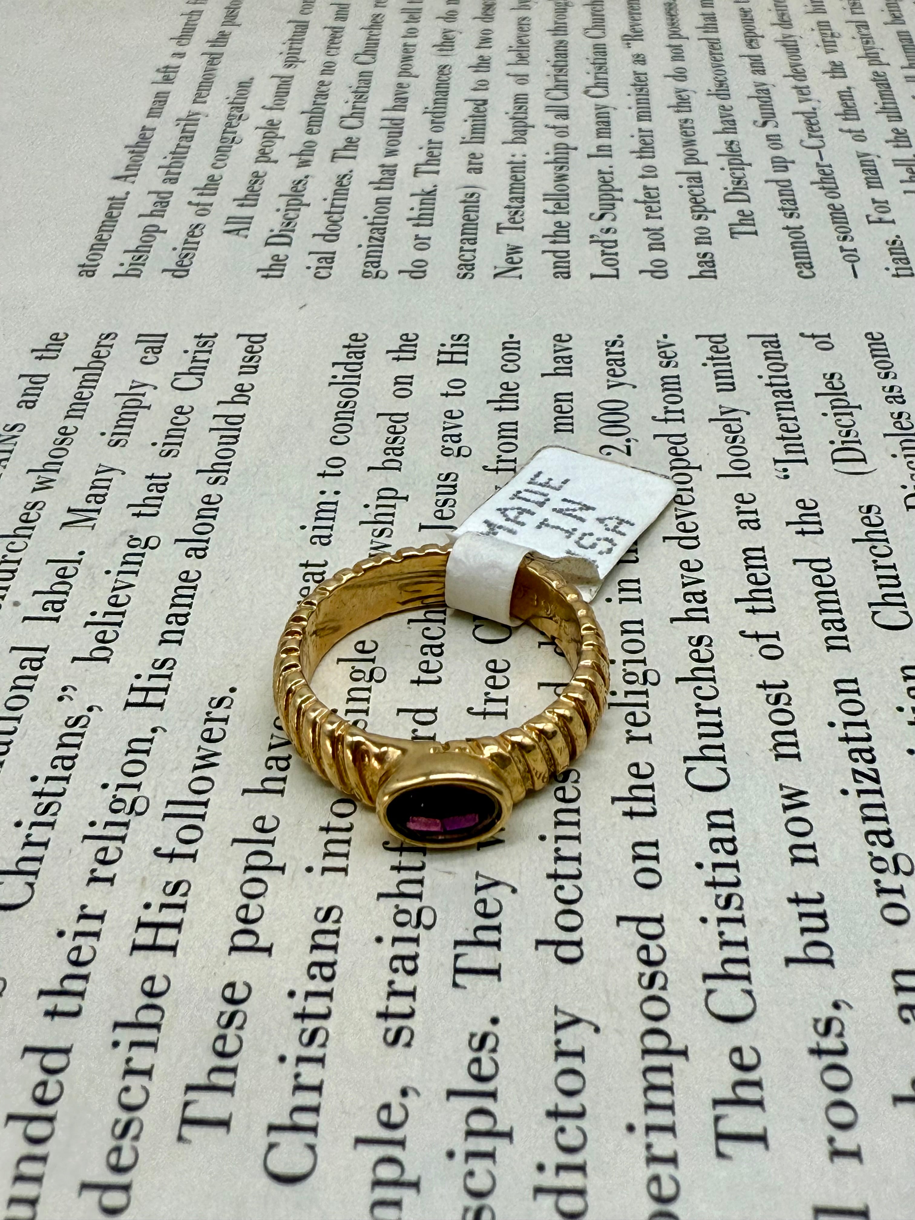Vintage 10K EG Purple Stone Cocktail Ring Size 6