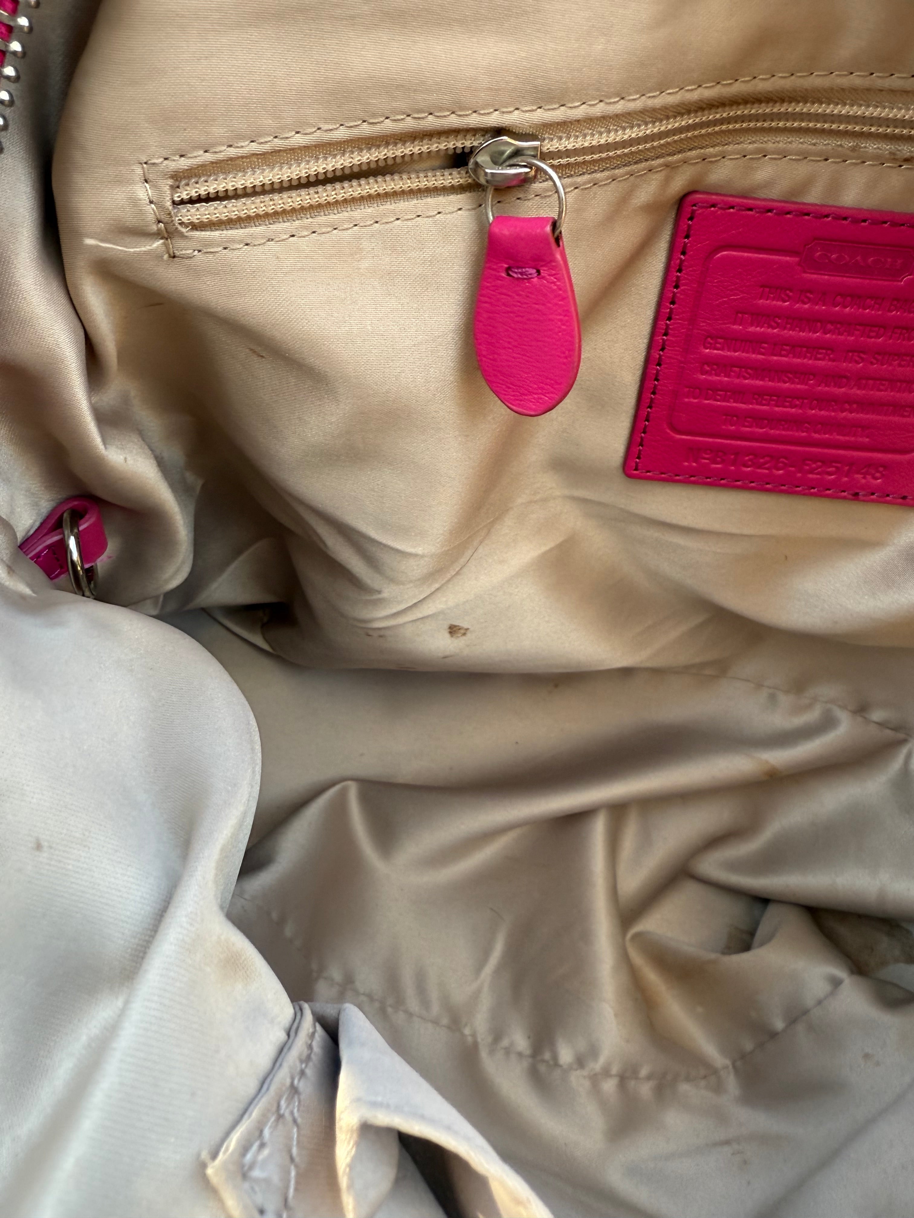 COACH Limited Edition FRANCINE in Fuschia Pink Dome Satchel Bag Purse