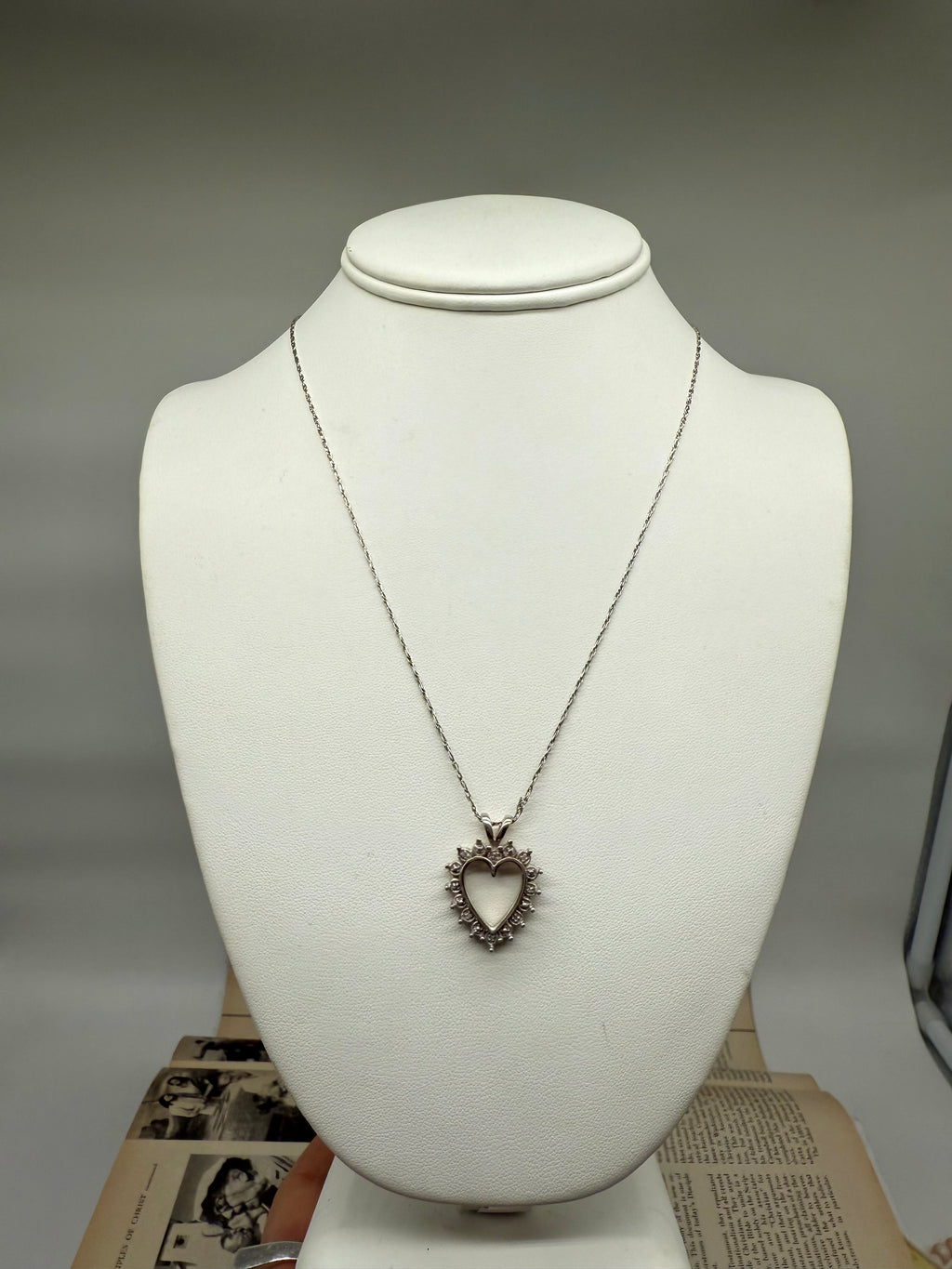 Vintage 925 Sterling Silver Heart Necklace