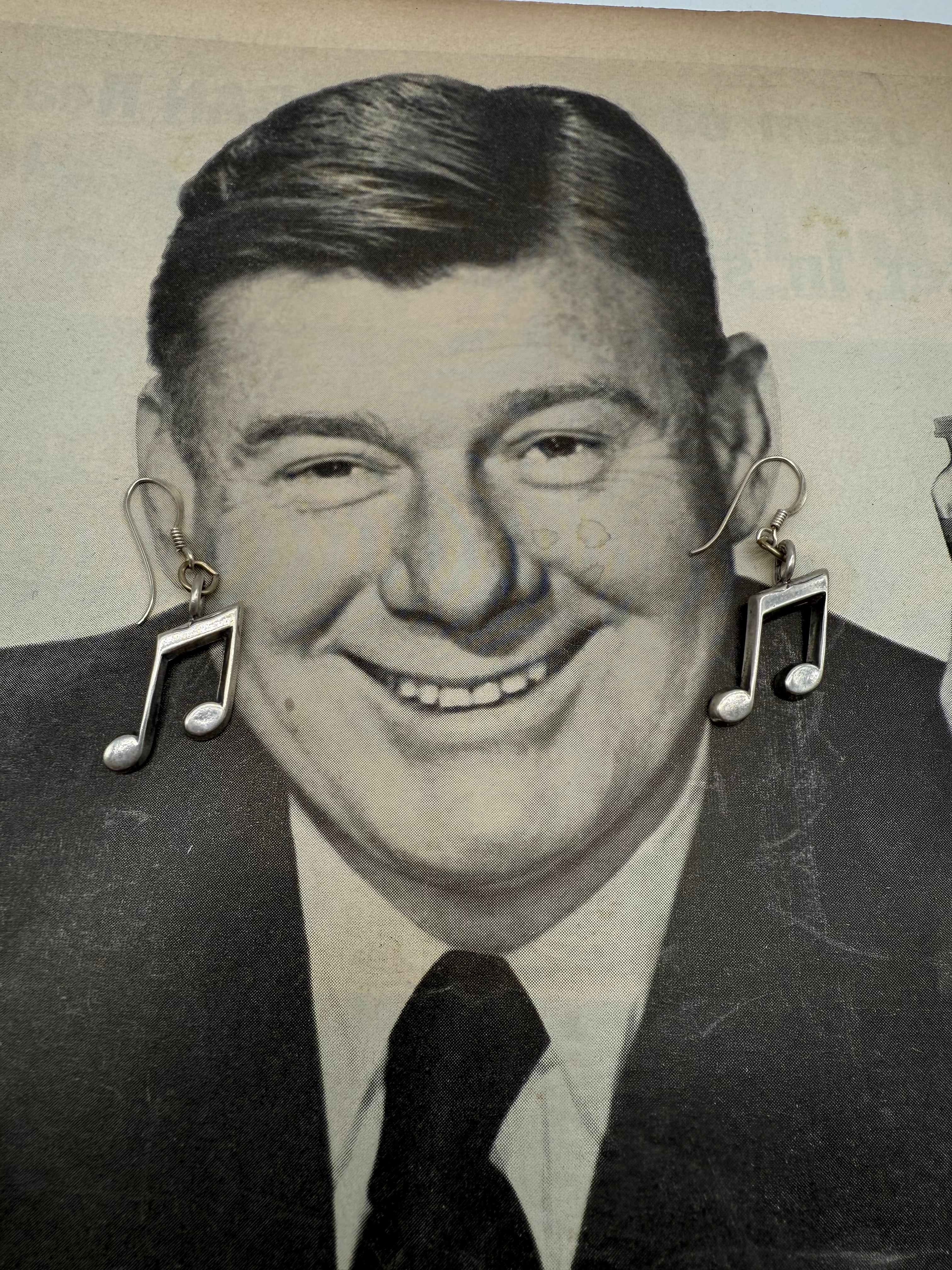 Sterling Silver Musical Note Earrings