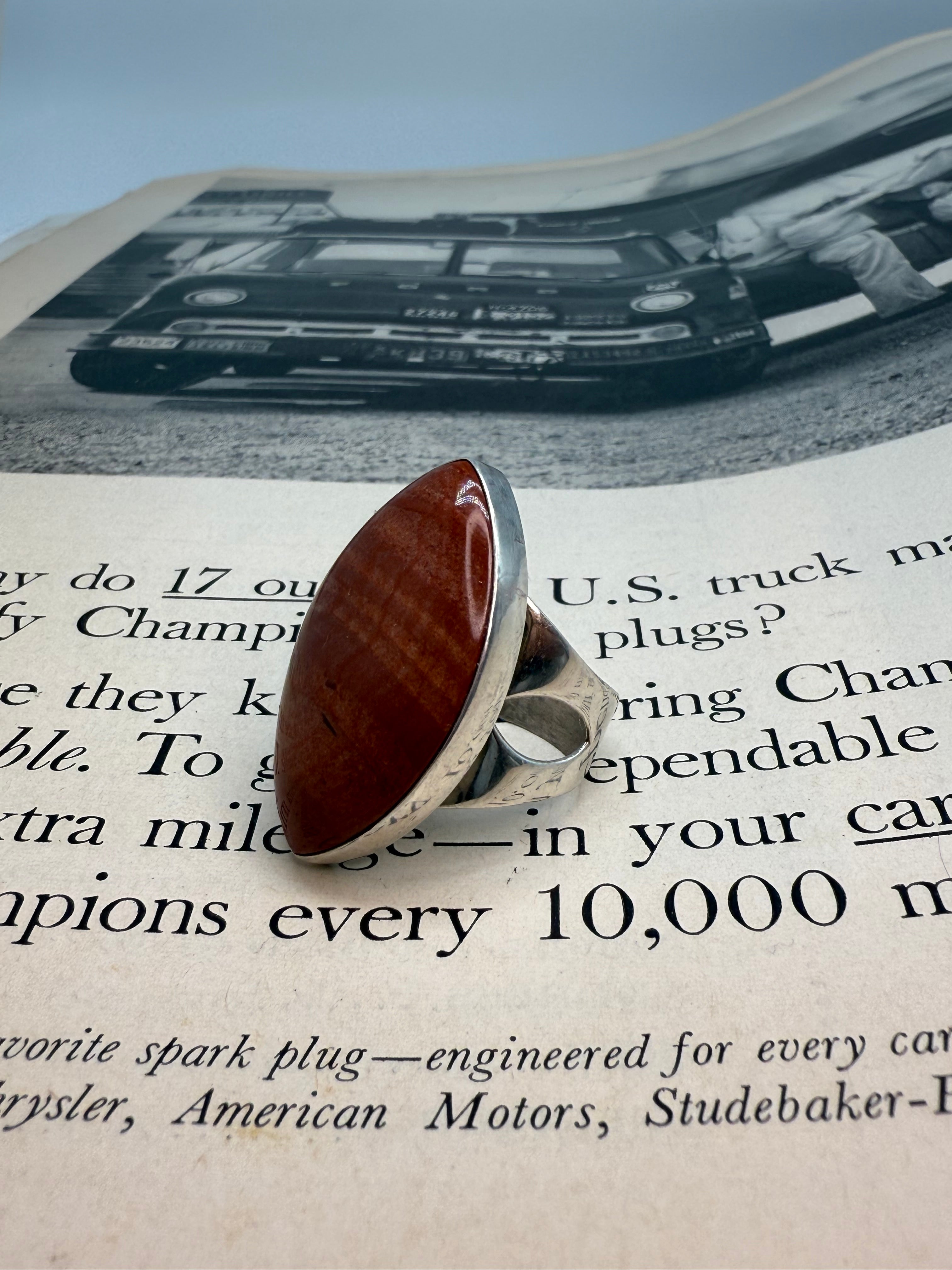 Jay King DTR Red Jasper Sterling Silver Ring Size 7.5