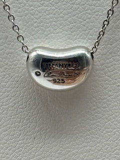 TIFFANY Elsa Peretti Bean Necklace Sterling Silver 16"